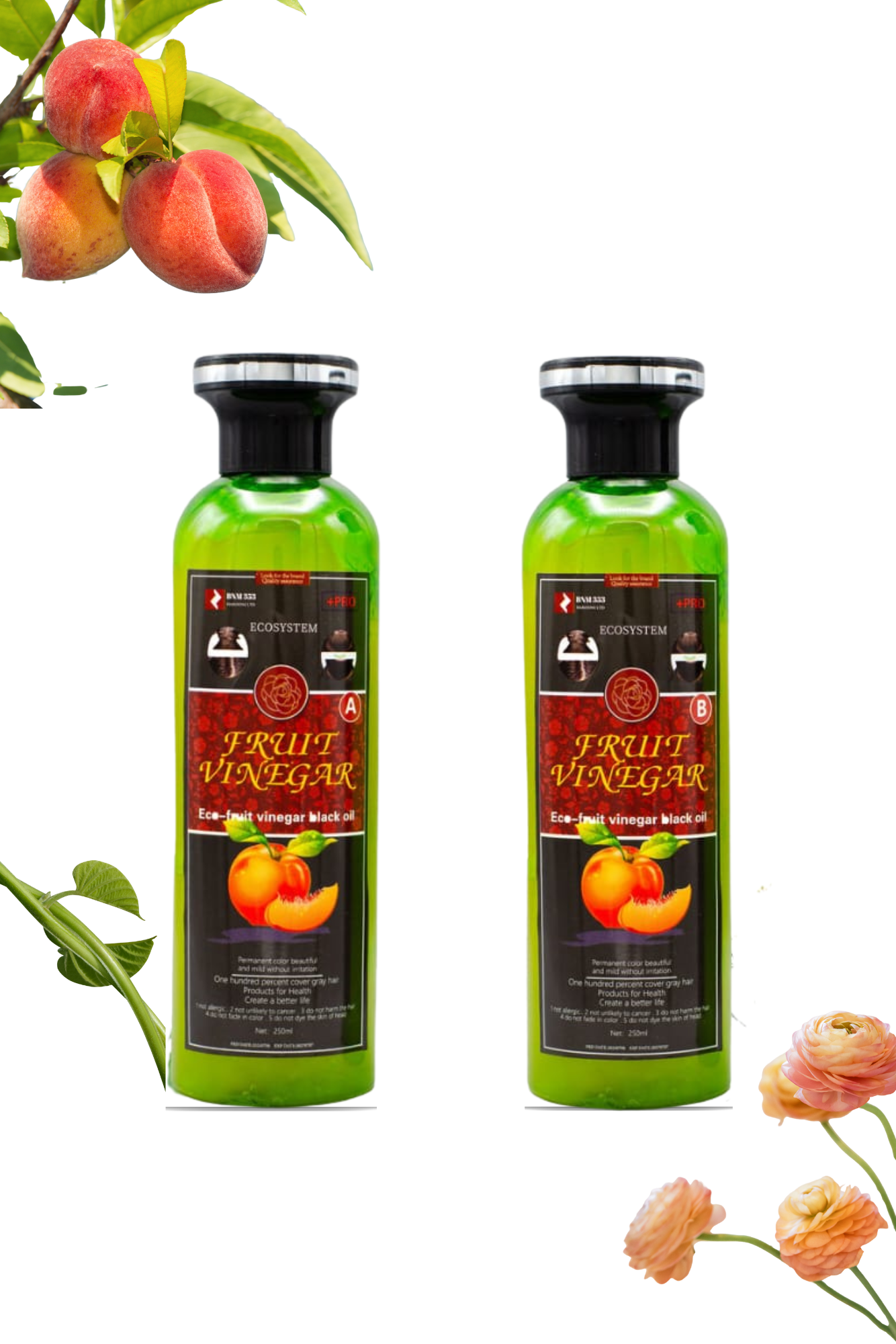 Hair Color Gel – Dark Brown - Fruit Vinegar Essence - No Ammonia (500ml) | Lichin