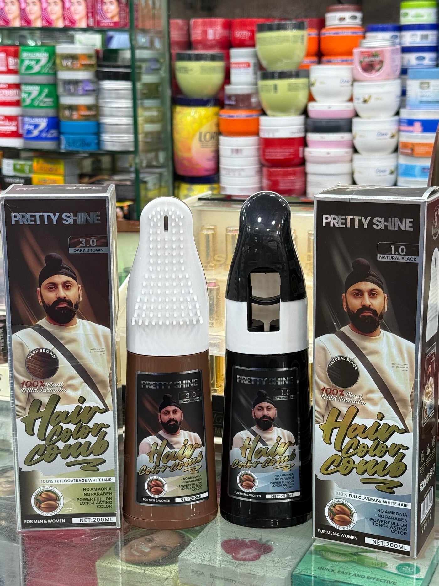 PRETTY SHINE HAIR COLOR COMB 300ML BLACK / BROWN